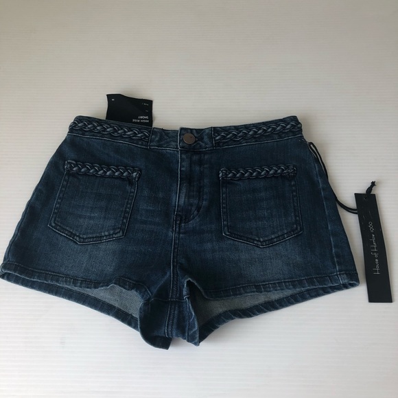 House of Harlow 1960 Pants - House of Harlow NWT Hi Rise Braided Jean Shorts 28